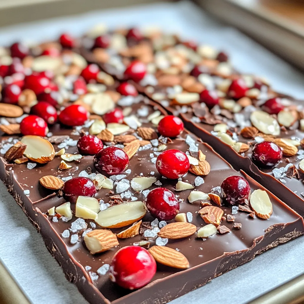 Cranberry Almond Holiday Bark Einfaches Rezept teilen