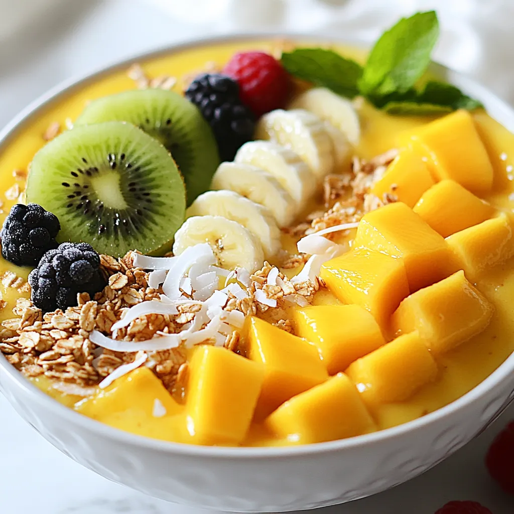 Mango Coconut Smoothie Bowl Frisch und Gesund Genießen