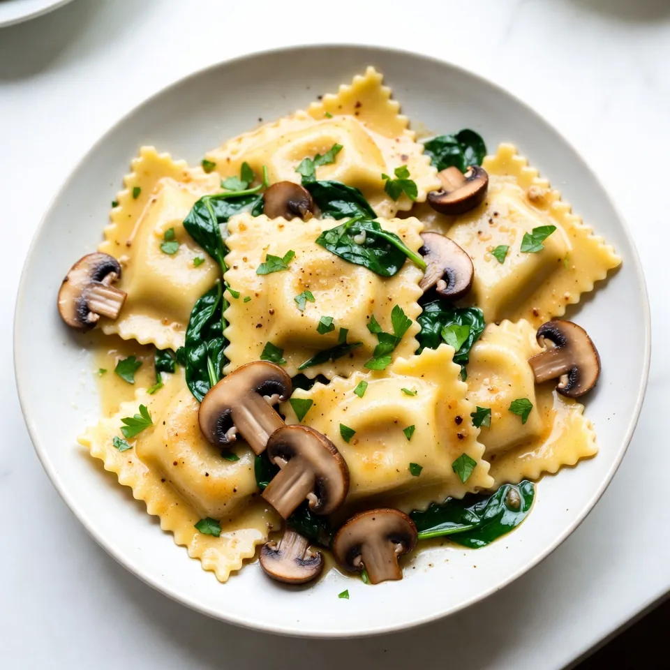 Knoblauchbutter Pilz Ravioli Schnelles und köstliches Gericht
