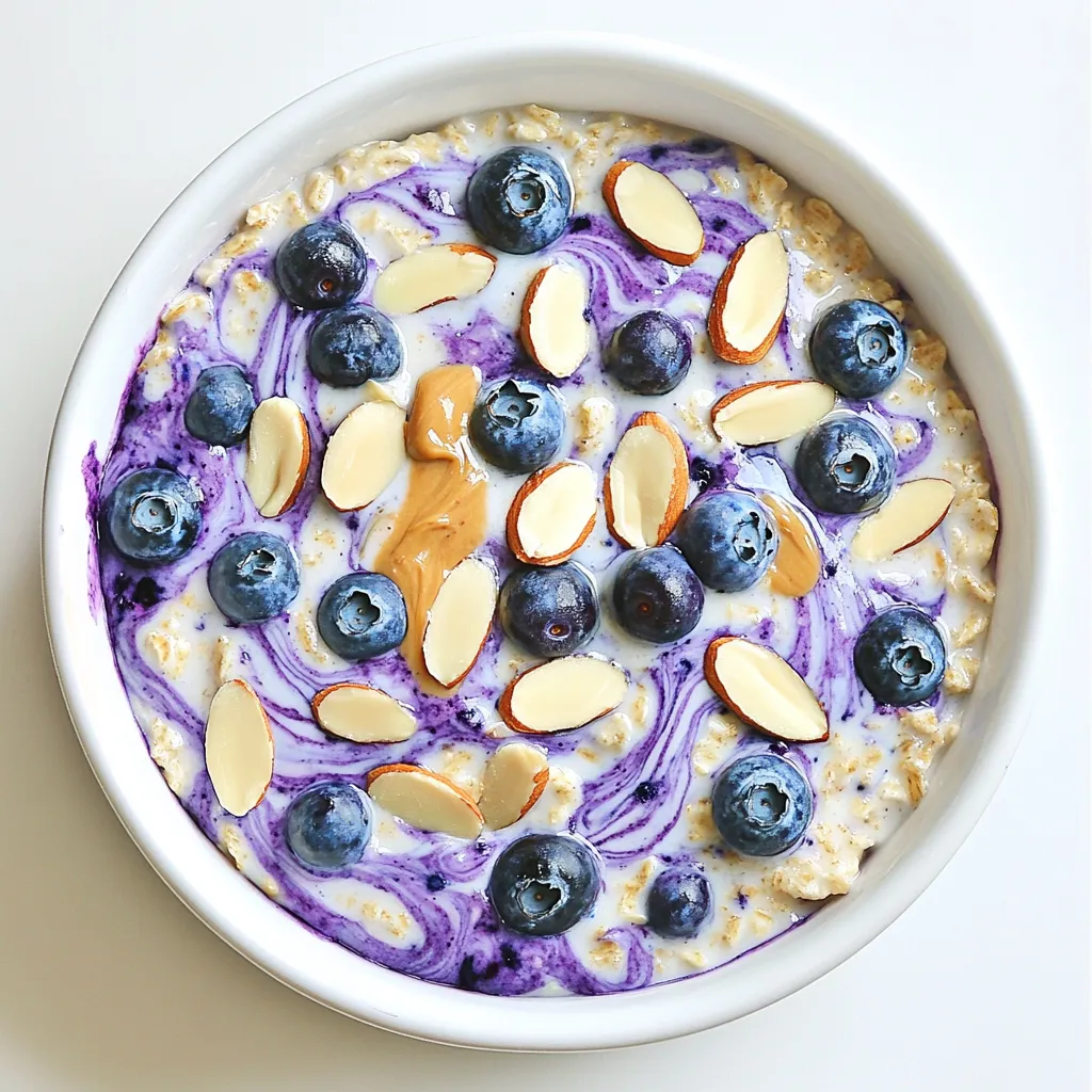 Blaubeer Mandel Übernacht Haferflocken Nährstoffreich
