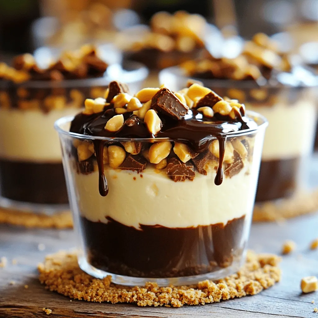 No-Bake Snickers Cheesecake Cups Köstliche Leckerei