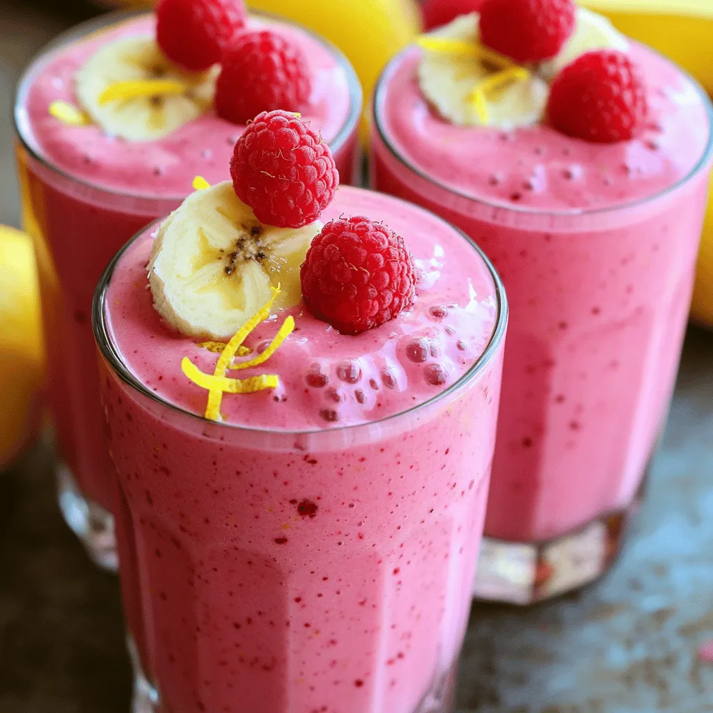 Lemon Raspberry Smoothie Frisch und Erfrischend