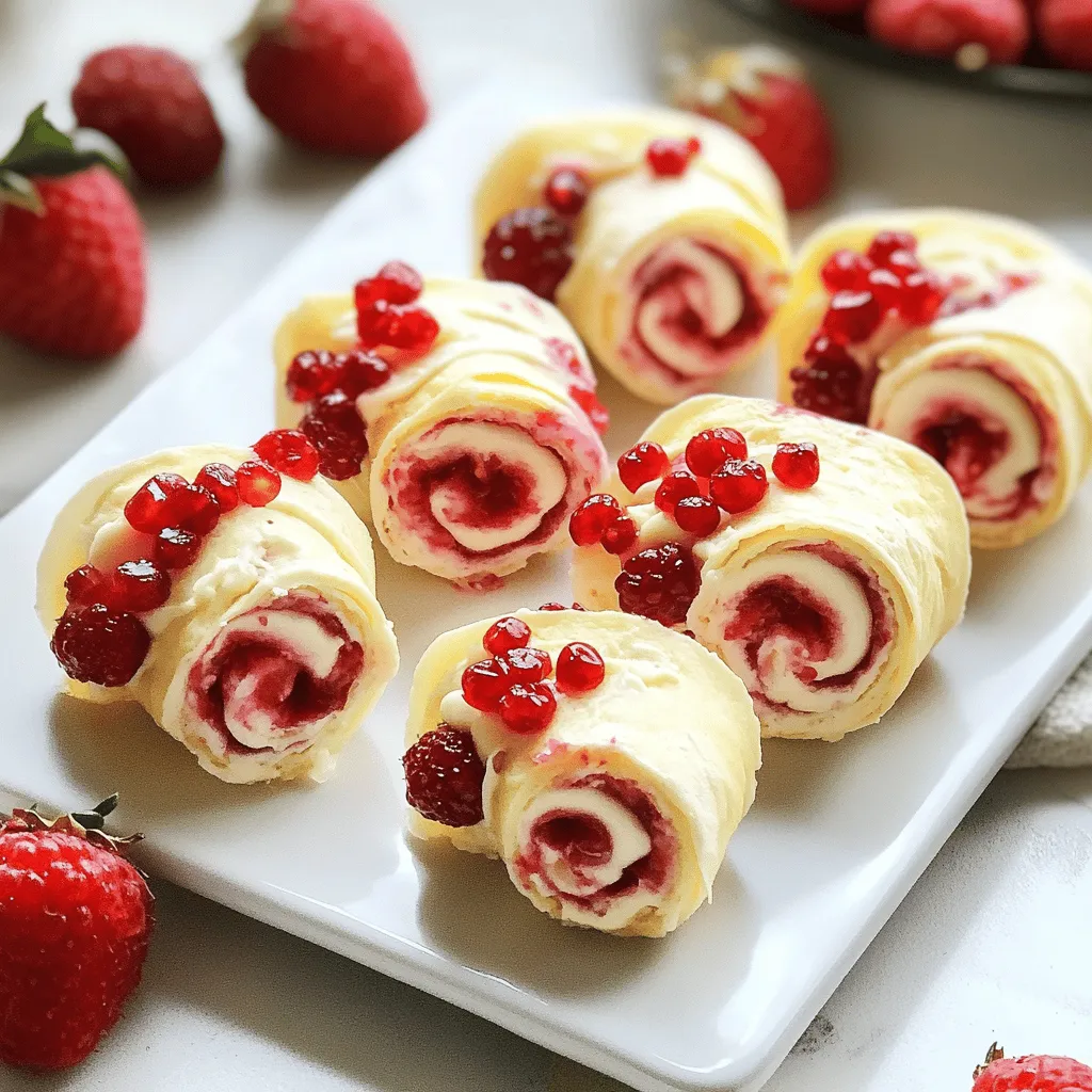 Einfache Erdbeer-Käsekuchen-Rollen Rezept Lecker und Frisch