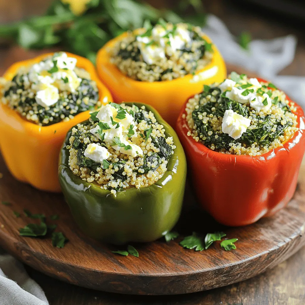 Spinach &#038; Feta Stuffed Peppers Leckeres Rezept