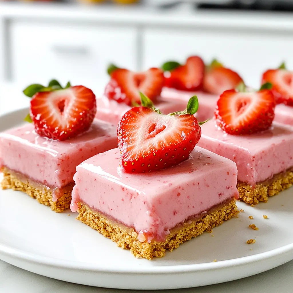 No Bake Strawberry Lemonade Bars Frisch und Lecker