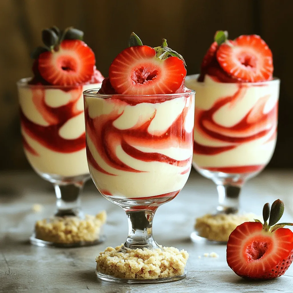 No-Bake Strawberry Cheesecakes Frisch und Lecker