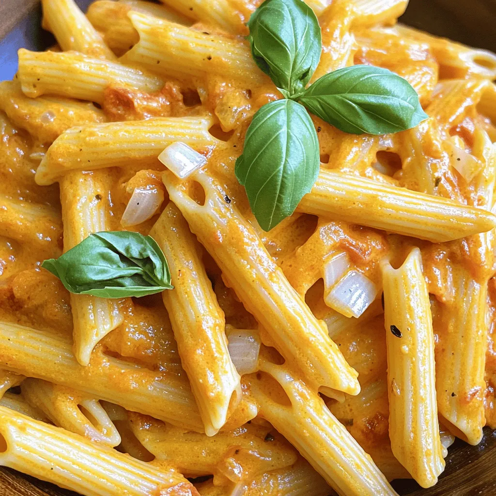 Cremige geröstete Paprika Pasta köstliches Rezept