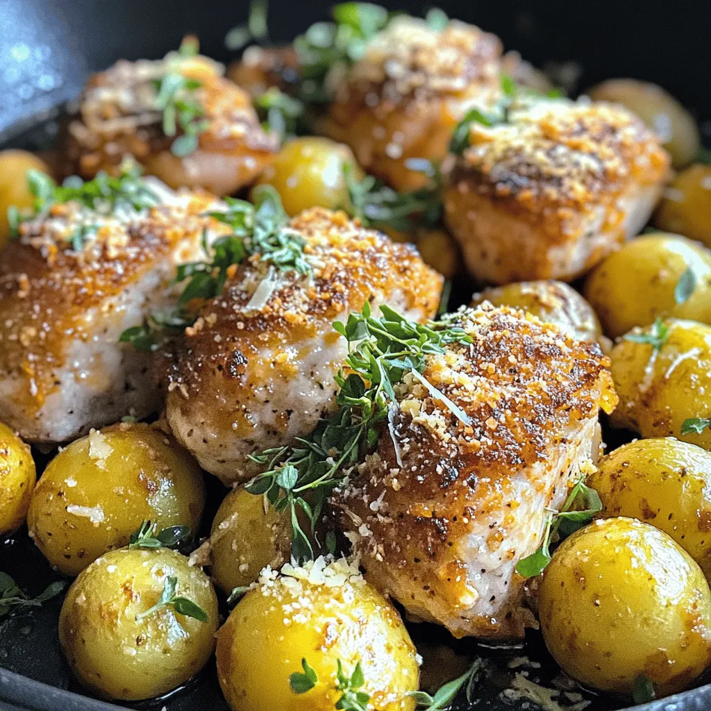 Ein-Pfannen-Knoblauch-Parmesan-Hühnchen für Familien