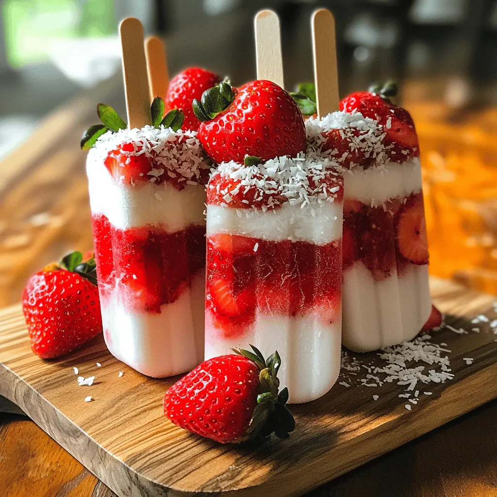 Erdbeere-Kokos-Popsicles Frisch und Erfrischend