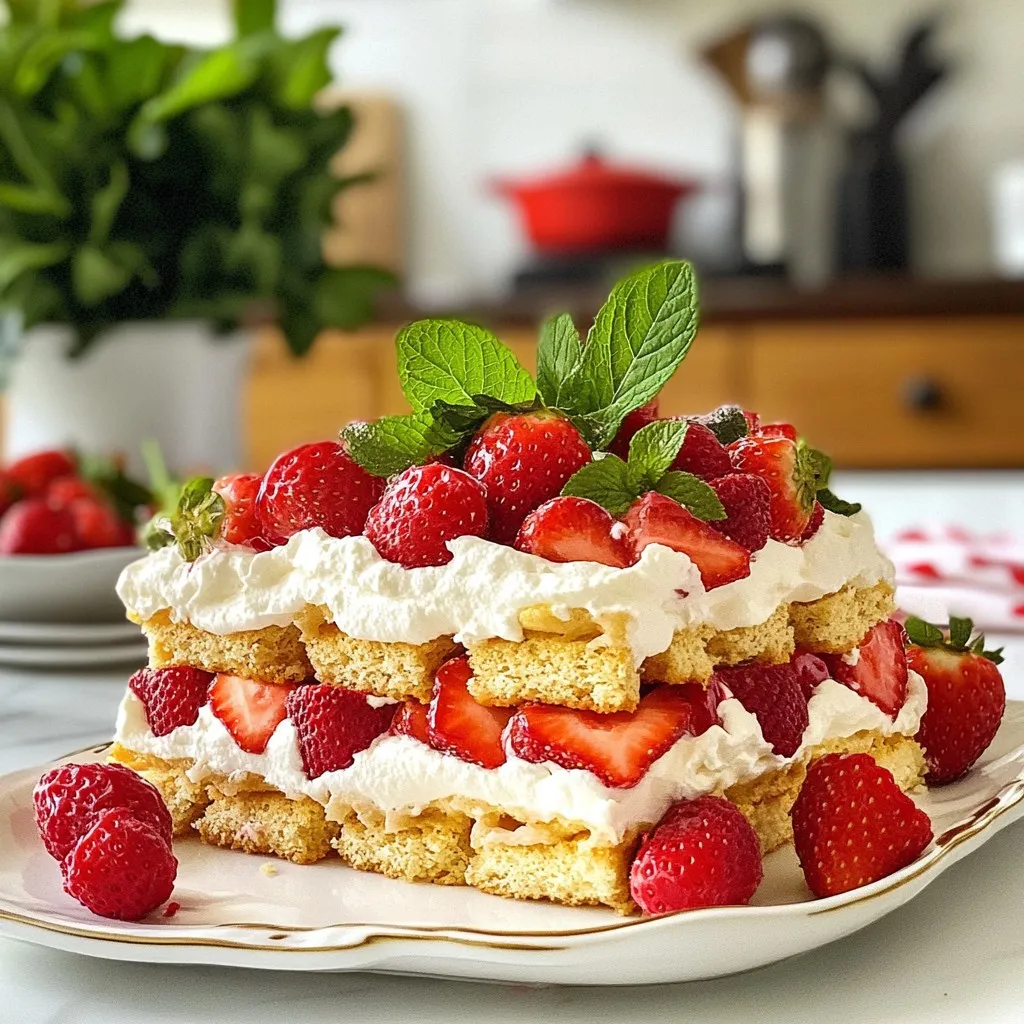 Strawberry Shortcake Icebox Cake Frisch und Lecker