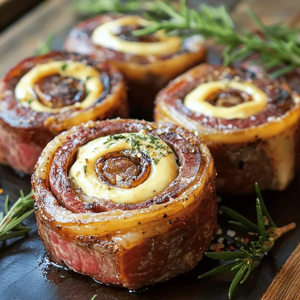 French Onion Steak Pinwheels sind eine köstliche Mischung aus Steak und Zwiebeln. Sie sind gefüllt mit zarten, karamellisierten Zwiebeln und cremigem Frischkäse. Diese kleinen Rollen sind perfekt für Partys oder ein einfaches Abendessen.