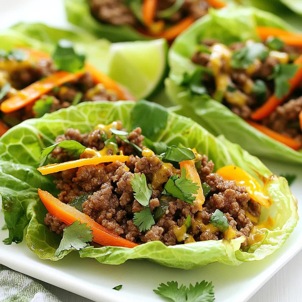 Ginger Garlic Beef Lettuce Boats Einfach und Lecker