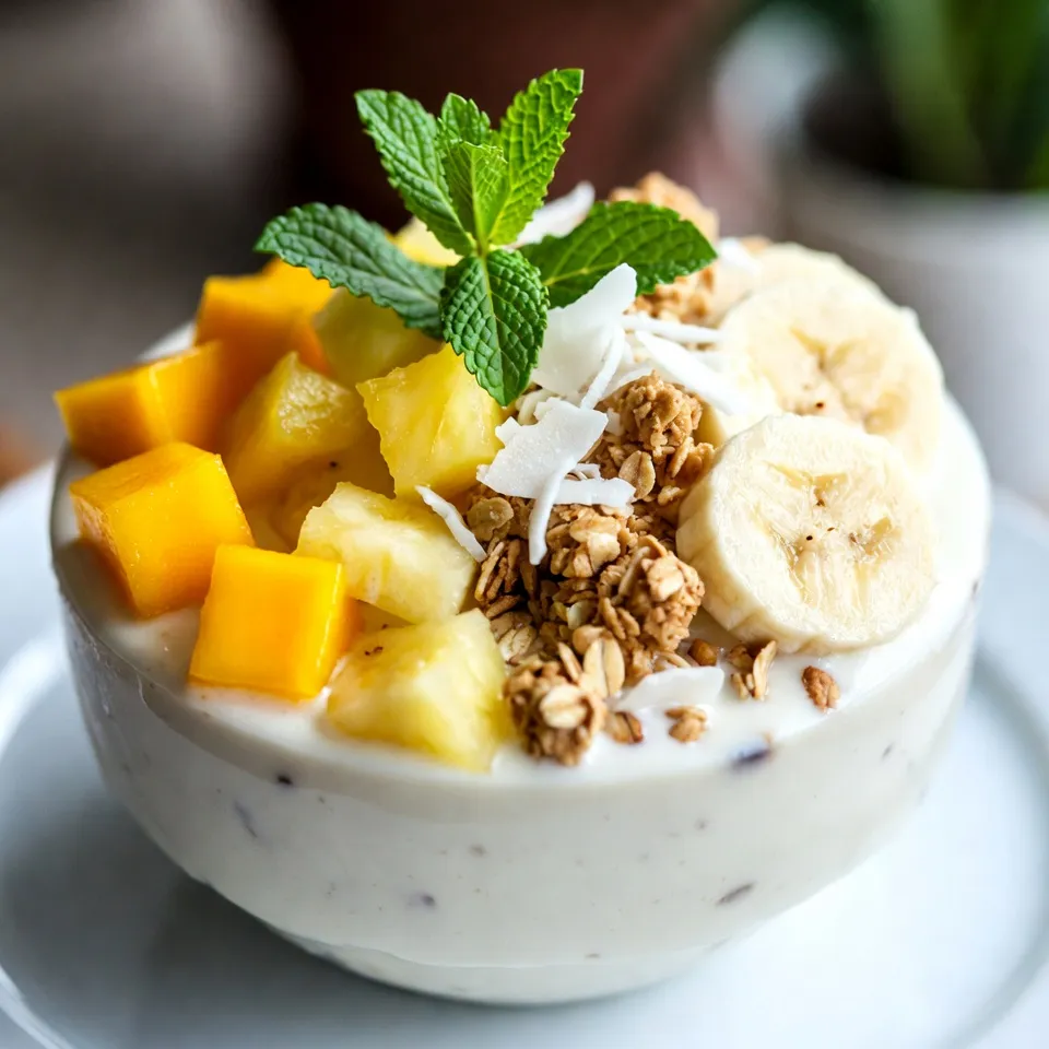 Mango Pineapple Smoothie Bowl Frisch und Lecker Essen