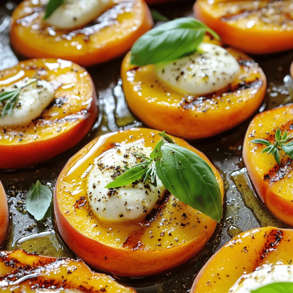 Röstende Pfirsiche mit Mozzarella Einfaches Rezept