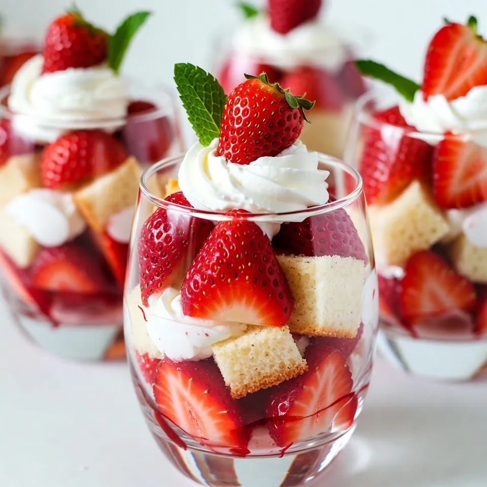 Erdbeer-Kuchen-Trifle-Tassen Traumhaftes Dessert