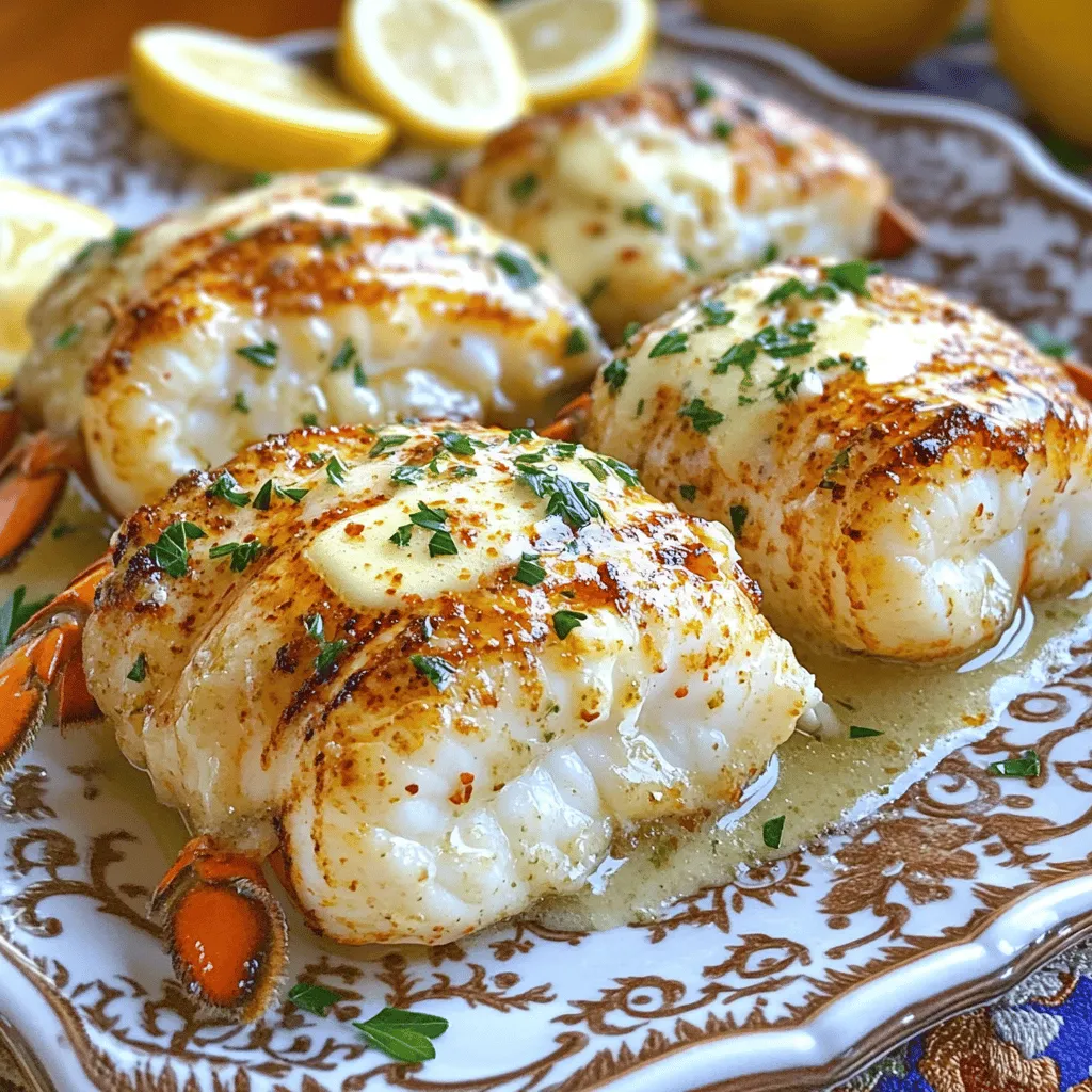 - 4 Hummerschwänze - 4 Esslöffel Butter - 4 Zehen Knoblauch, fein gehackt