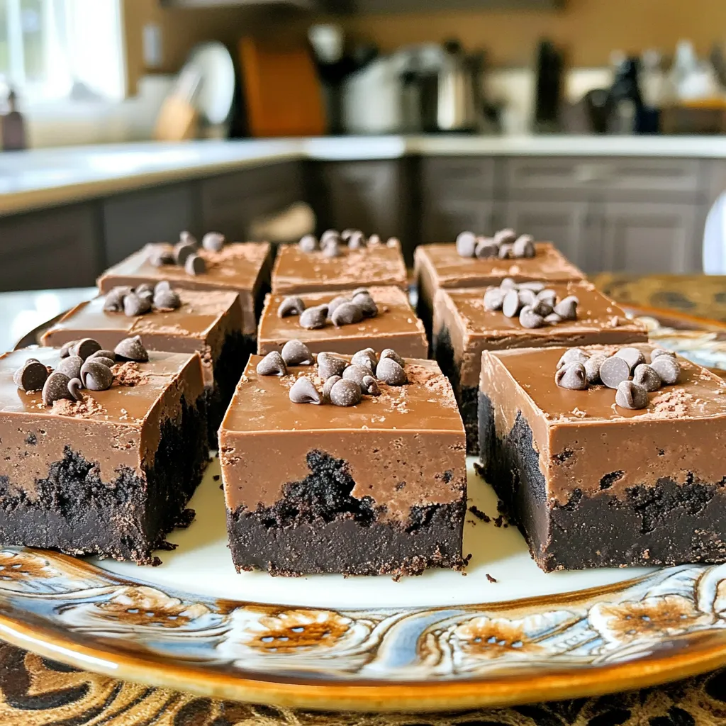 No-Bake Mocha Oreo Fudge Bars Einfaches Rezept