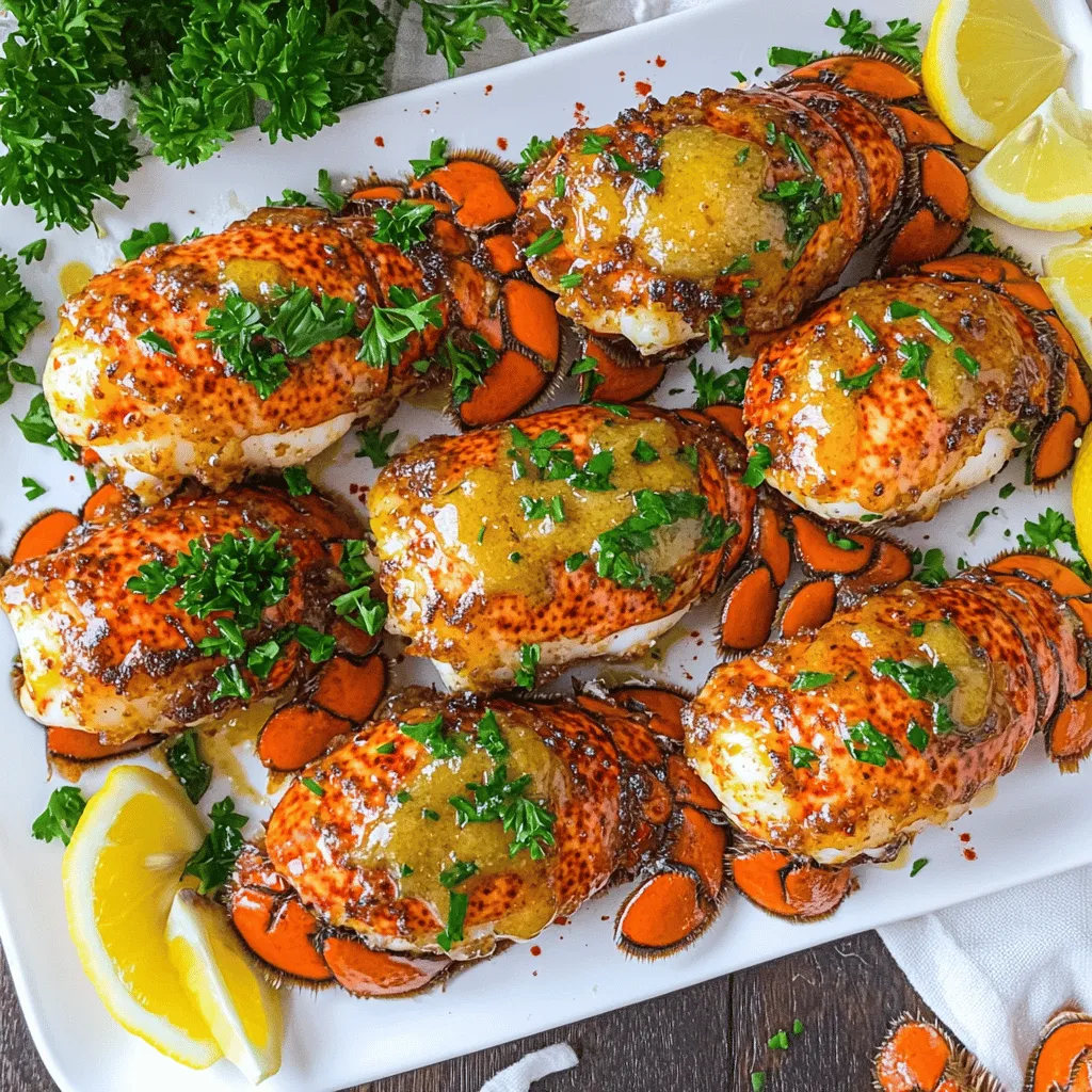 Knoblauchbutter-Lobster-Schwänze zart und köstlich