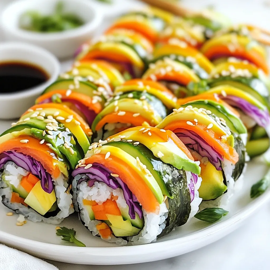 Regenbogen-Veggie-Sushi-Rollen Gesund und bunt genießen
