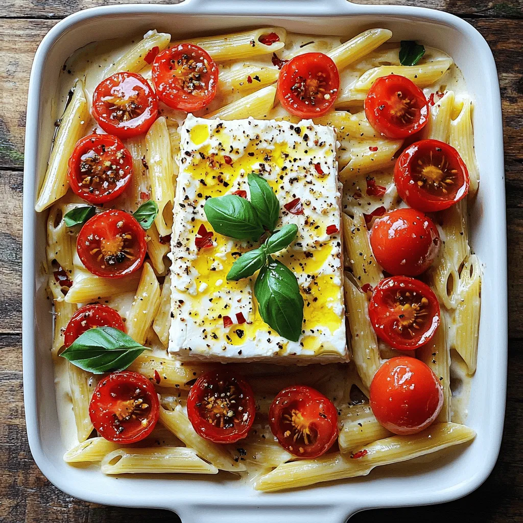 Baked Feta Tomato Pasta Schnelle und einfache Mahlzeit