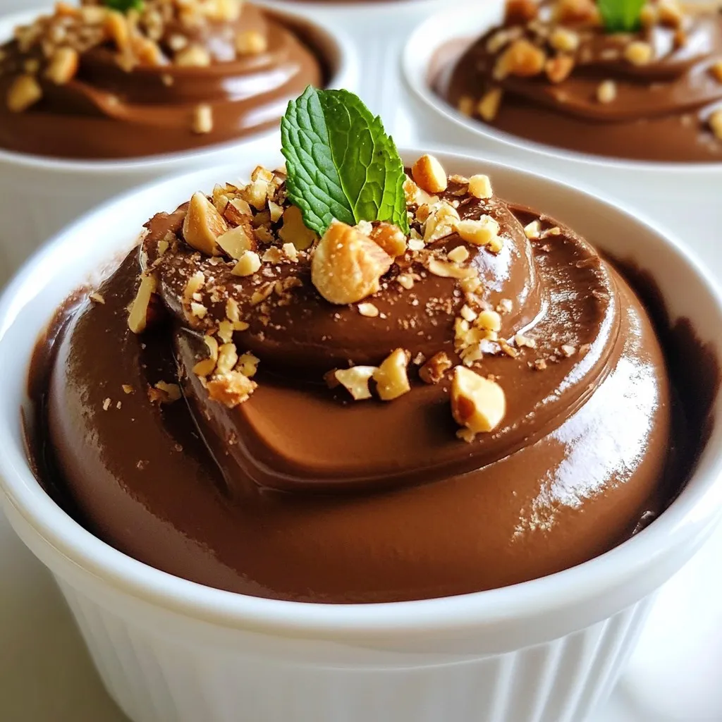 Schokoladen-Hasselnuss-Mousse-Tassen leckeres Dessert