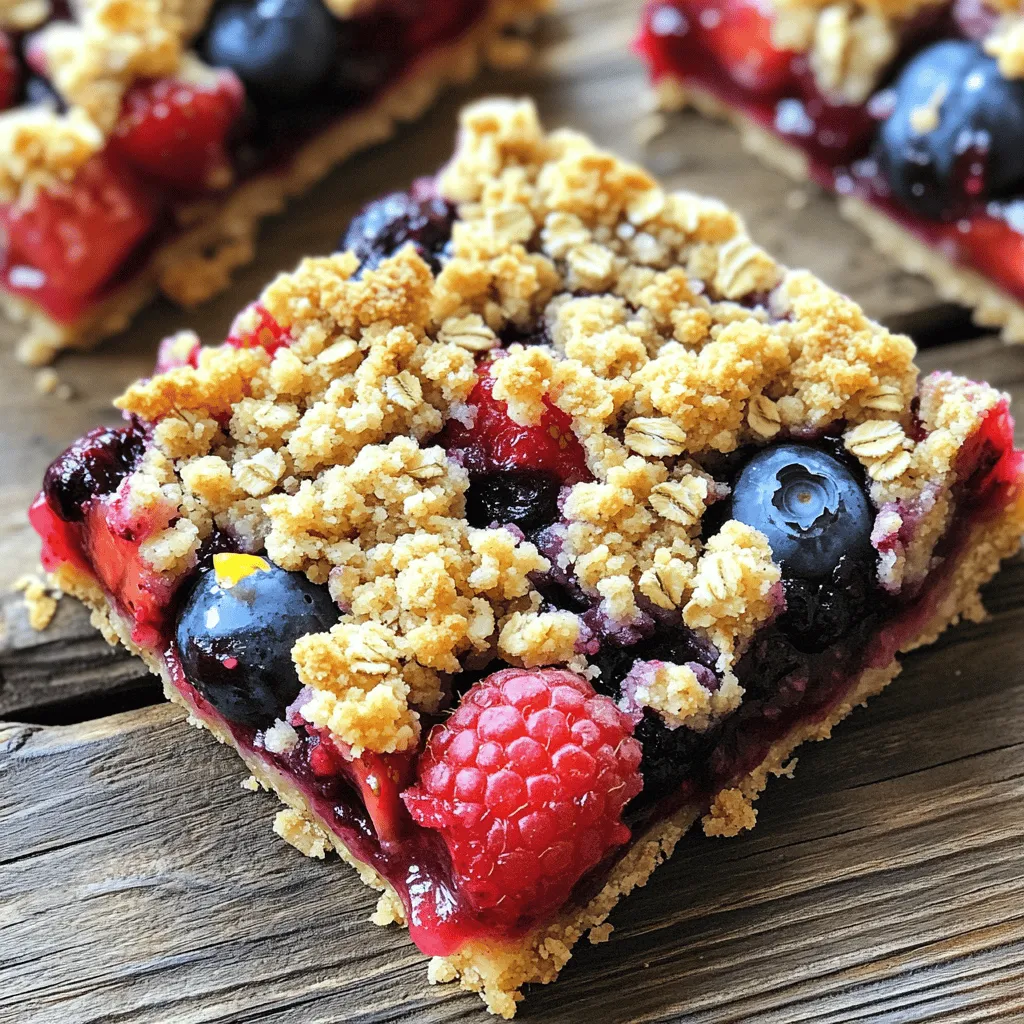 Triple Berry Crumble Bars Lecker und Einfach Rezept
