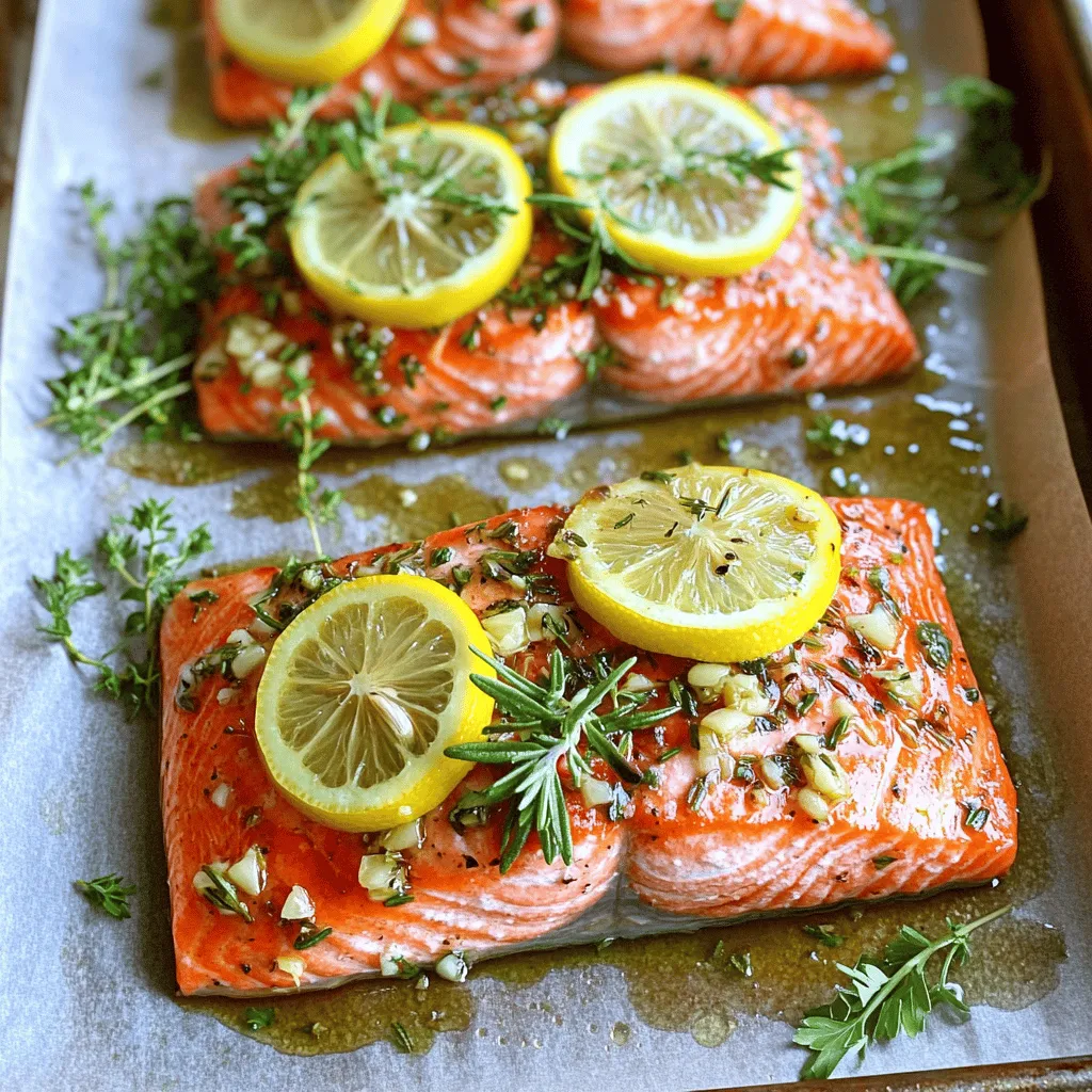 Garlic Herb Roasted Salmon Lecker und Einfach Gericht