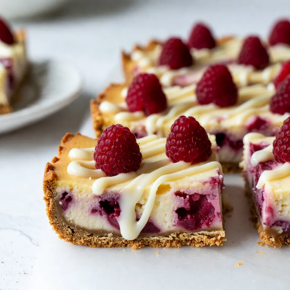 Himbeer Weiße Schokolade Cheesecake Riegel lecker und frisch