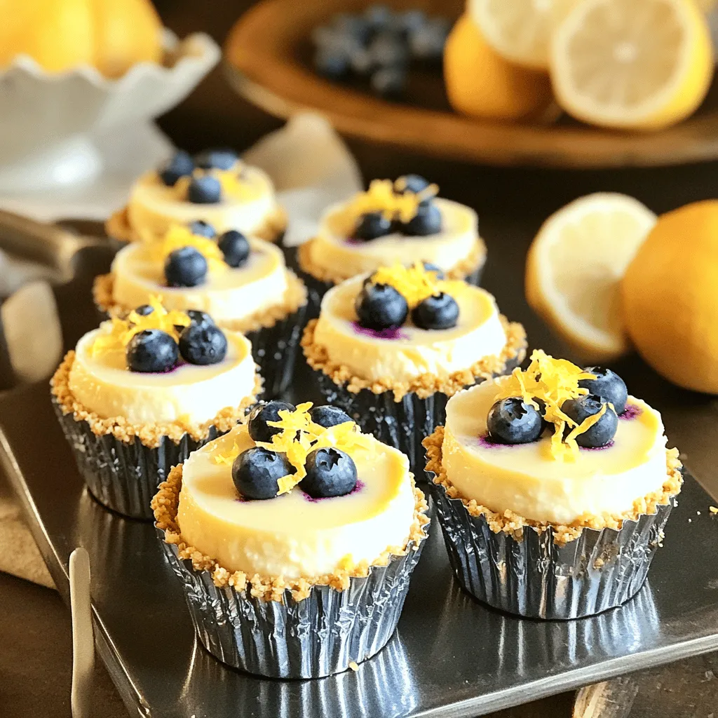 Mini Lemon Blueberry Cheesecakes Traumhaftes Dessert