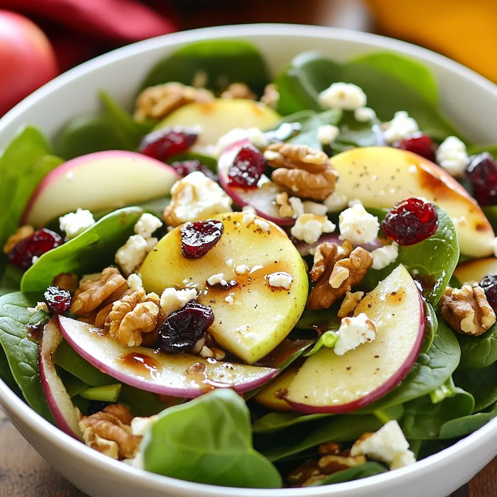 Cranberry Apple Spinach Salad Gesunde Genussbombe