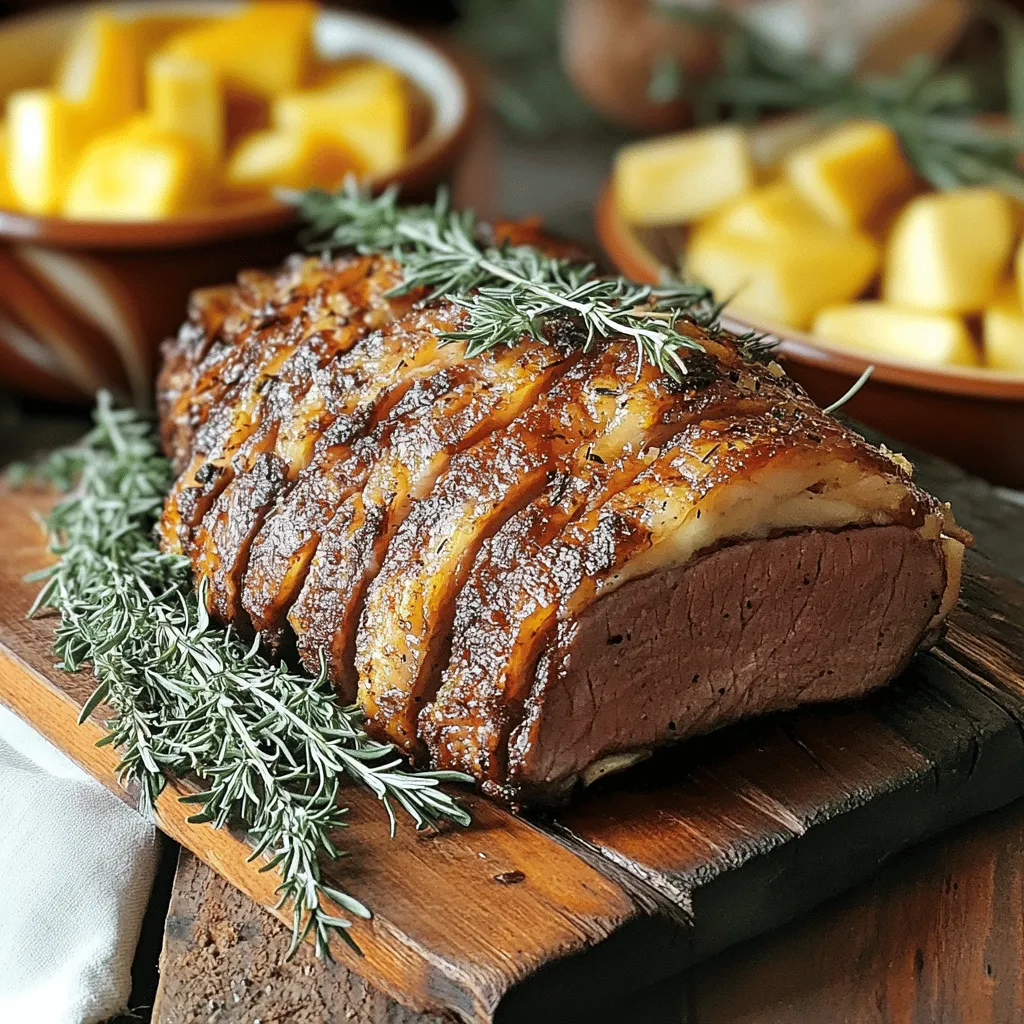 Rosmarin-Roastfleisch mit Ahorn-Apfelsoße köstlich zubereiten