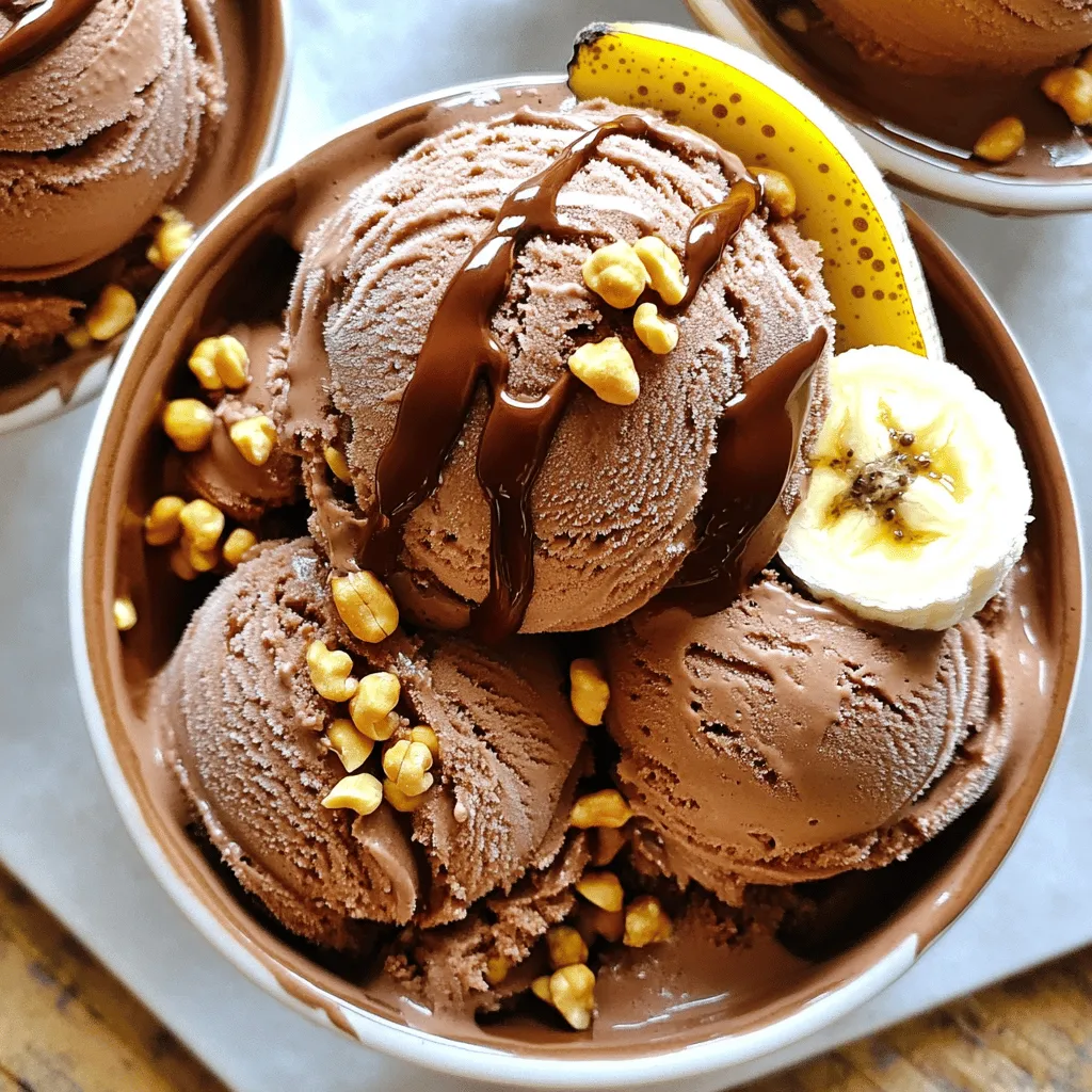 Schokoladen-Erdnussbutter-Bananeneis Cremig und Lecker