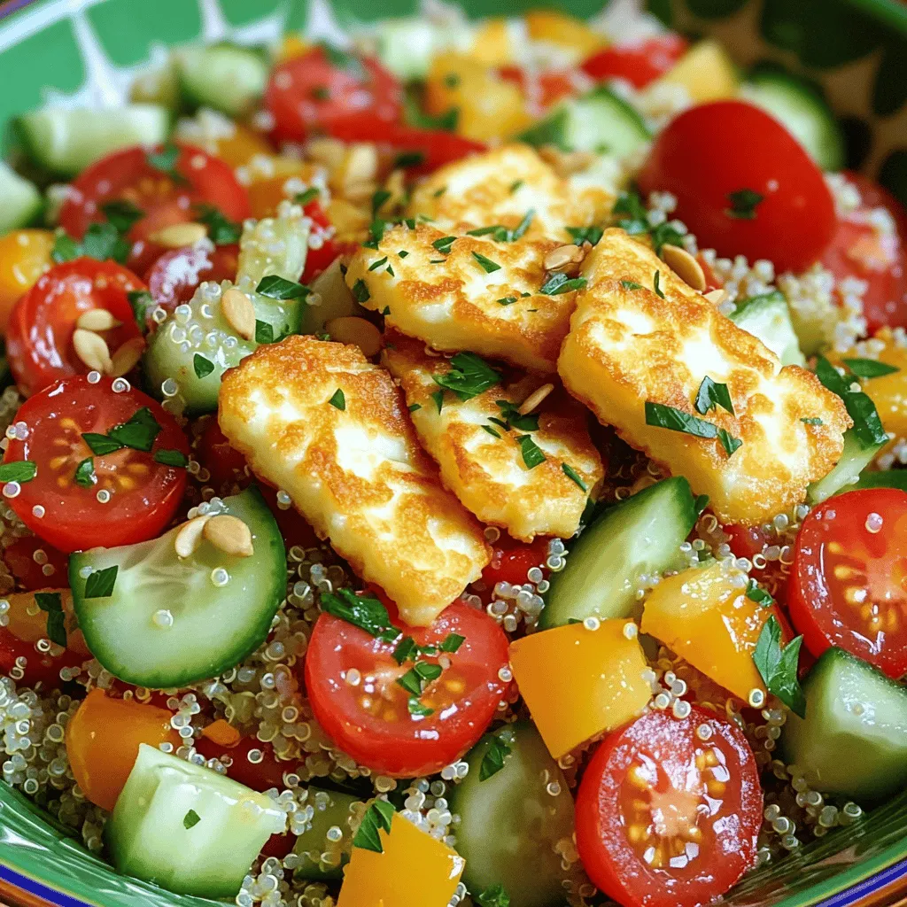 Crispy Halloumi Quinoa Salad Hervorragend und Gesund