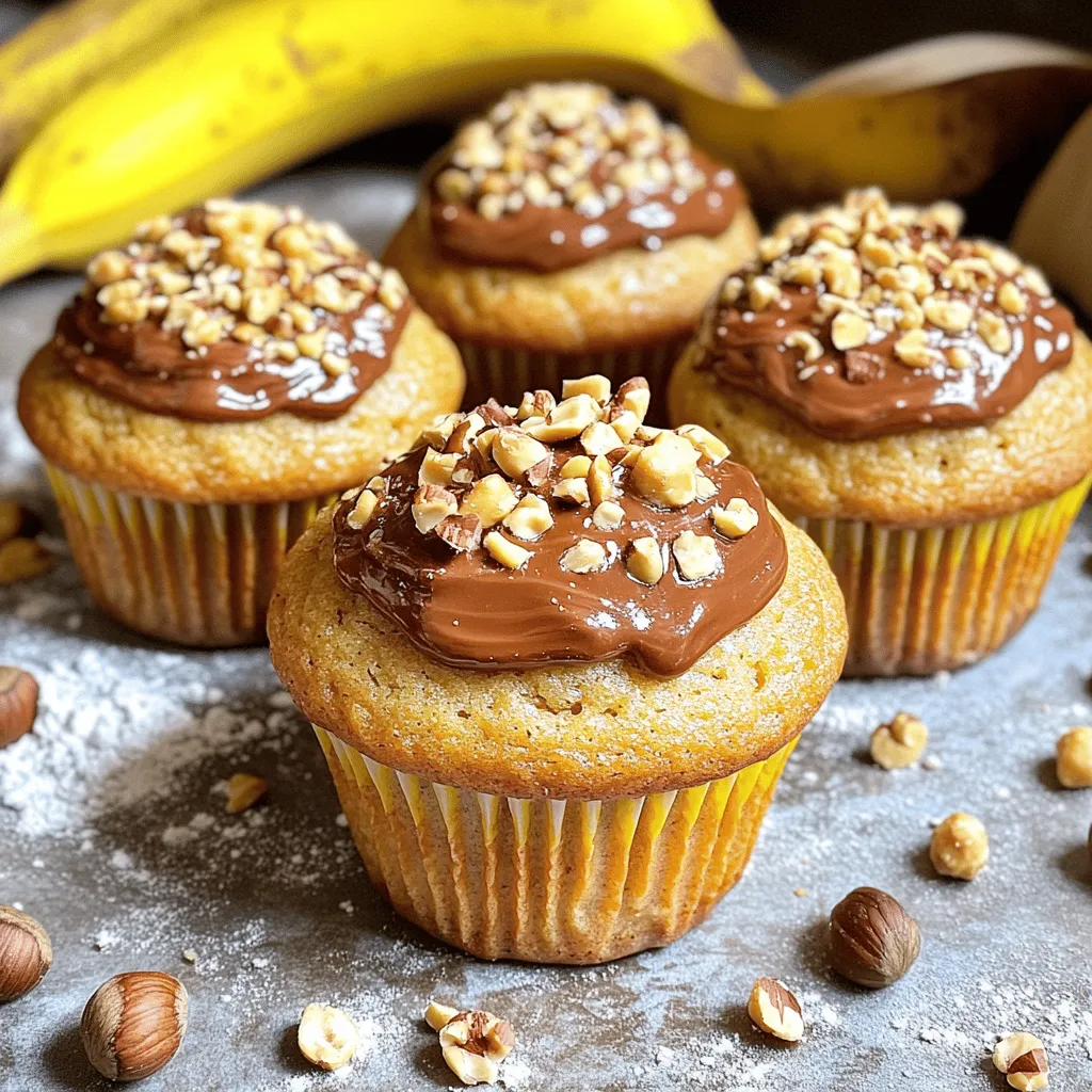 Nutella Stuffed Banana Muffins Köstlich und Einfach