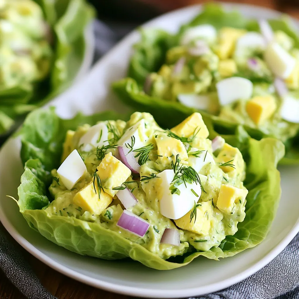 Avocado Egg Salad Lettuce Wraps Frisch und Lecker