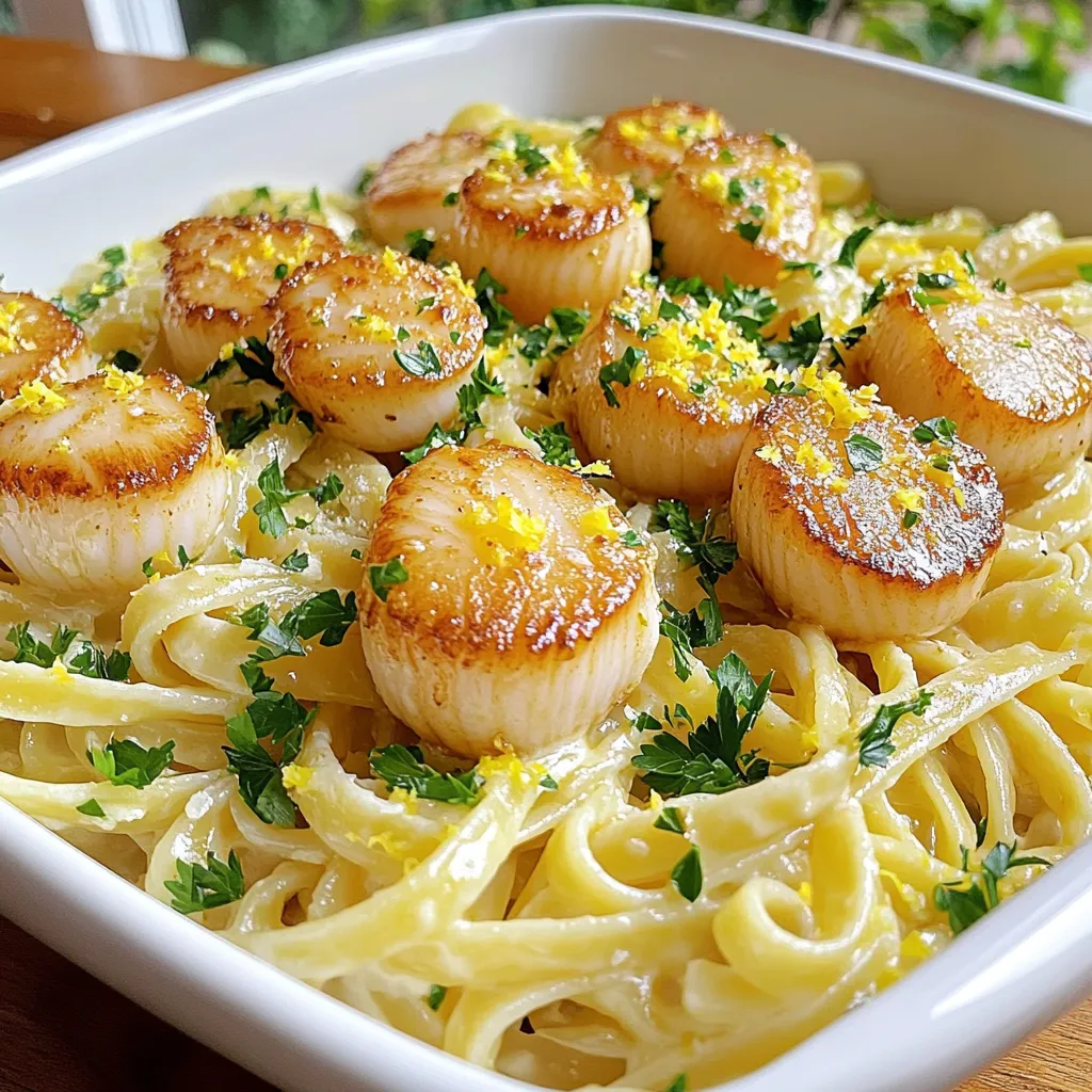 Garlic Butter Scallop Linguine Schnelles Rezept