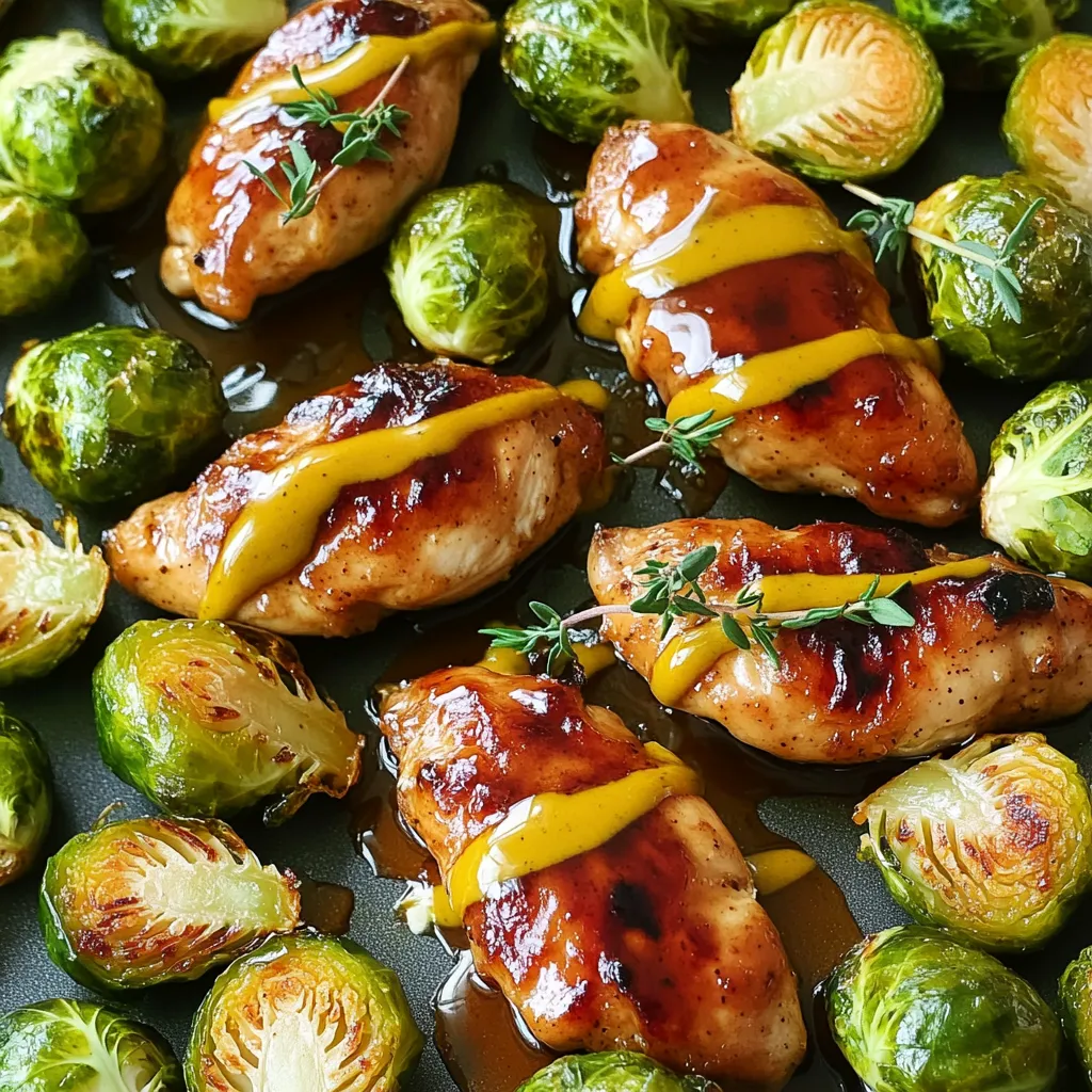 Sheet-Pan Maple Dijon Pork Tenderloin und Rosenkohl