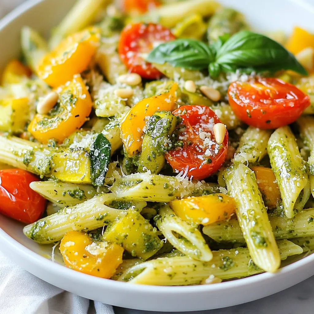 Roasted Veggie Pesto Pasta köstlich und gesund genießen