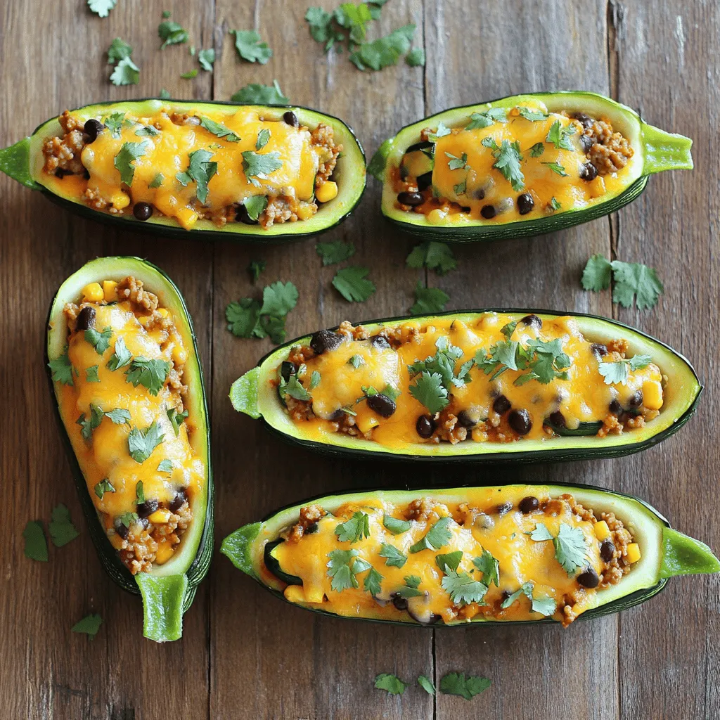 Taco Stuffed Zucchini Boats Köstlicher Genuss