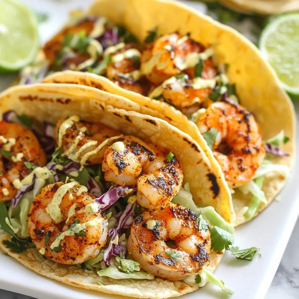 Würzige Garnelen-Tacos mit Koriander-Limetten-Slaw