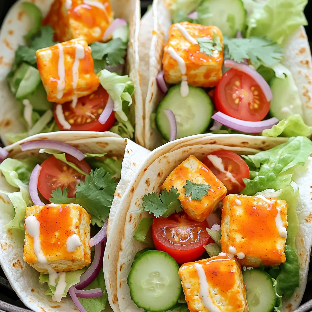 Leckere Air Fryer Buffalo Tofu Wraps Einfaches Rezept