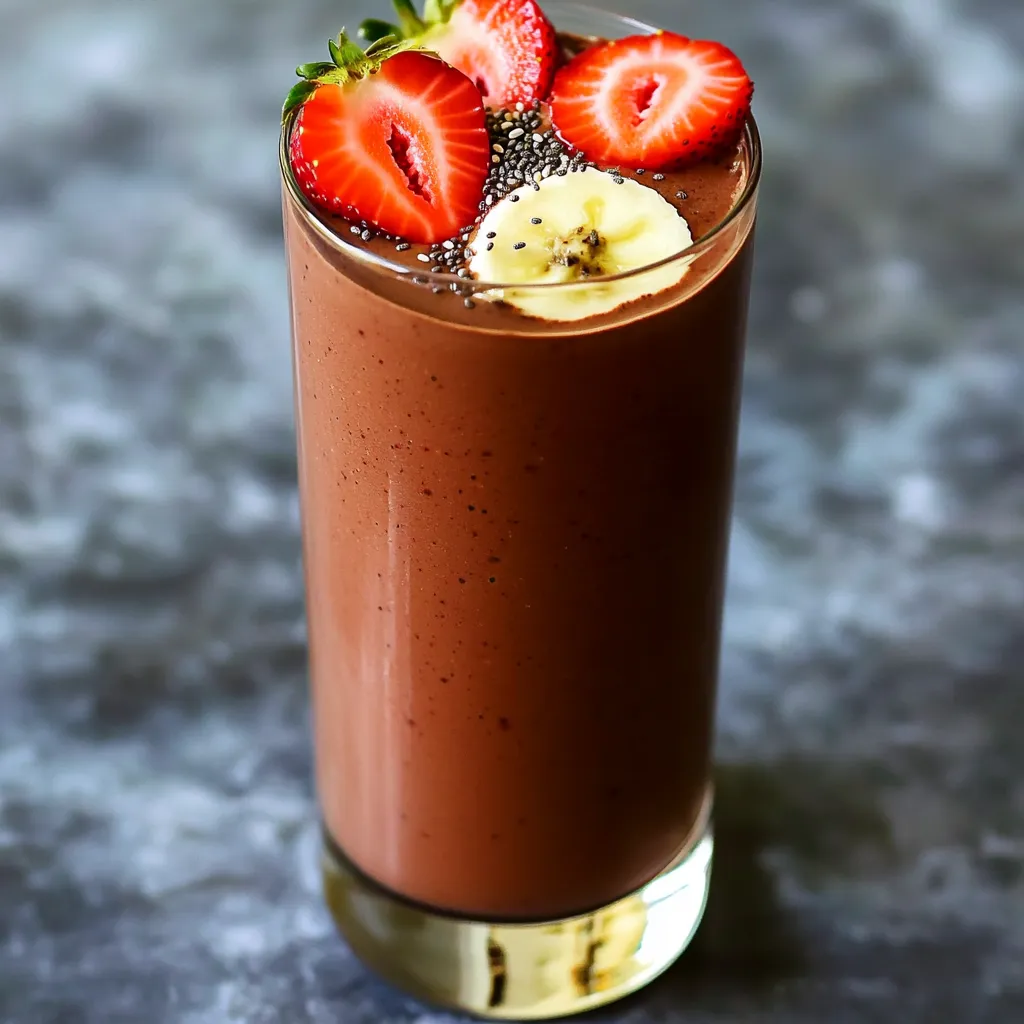 High-Protein Chocolate Covered Strawberry Smoothie Rezept