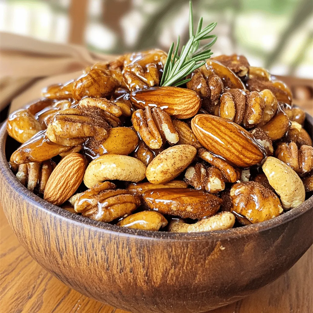 Süß-scharfe geröstete Nüsse köstlich genießen