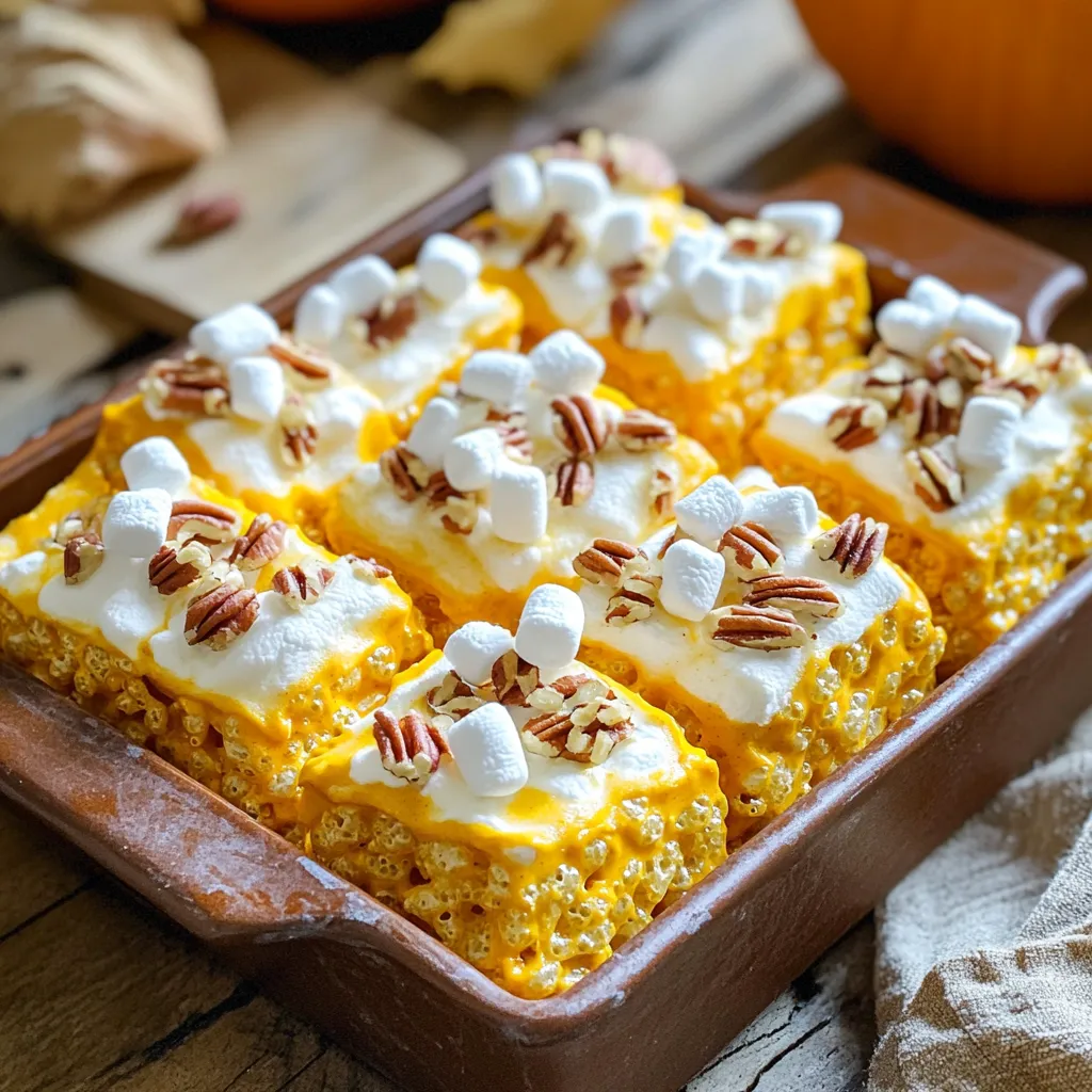 Pumpkin Spice Marshmallow Krispie Treats Rezept lecker