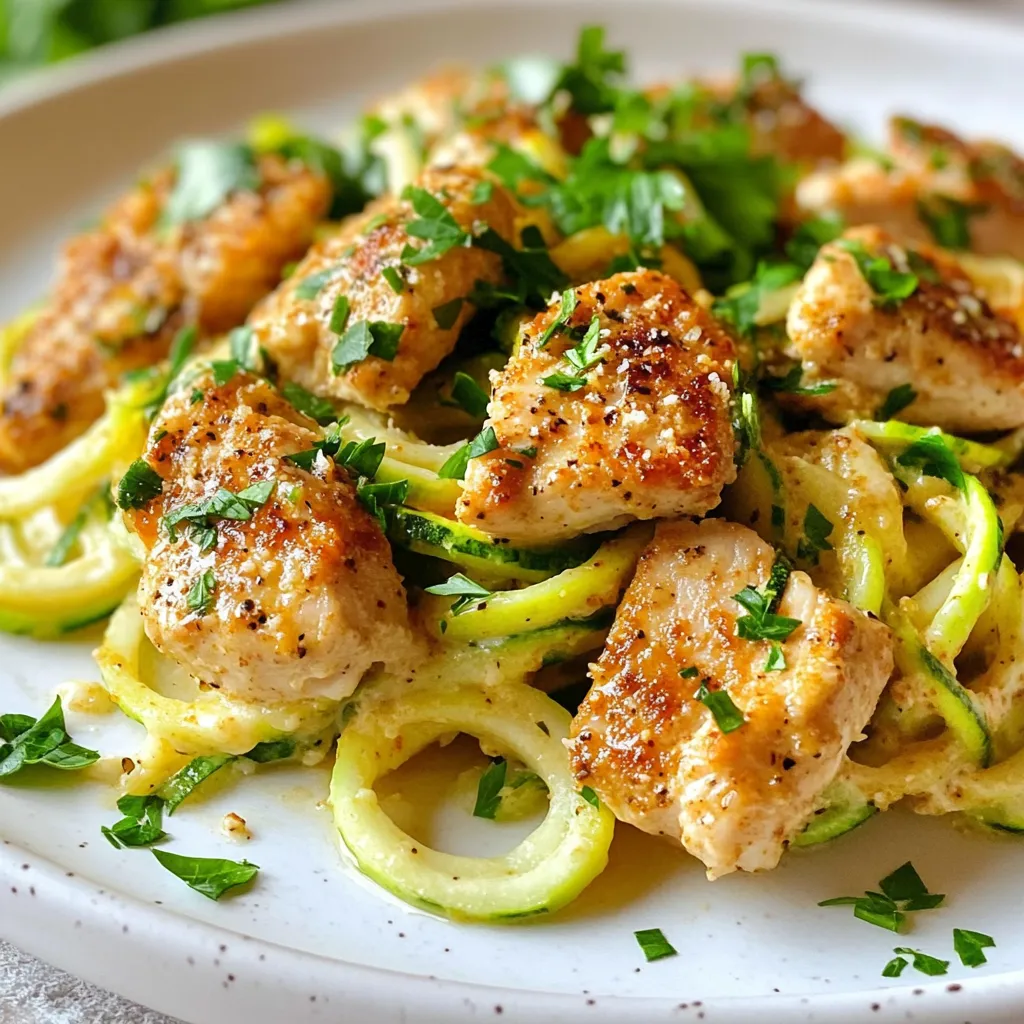 Cajun Chicken Alfredo Zoodles Für ein schnelles Meal