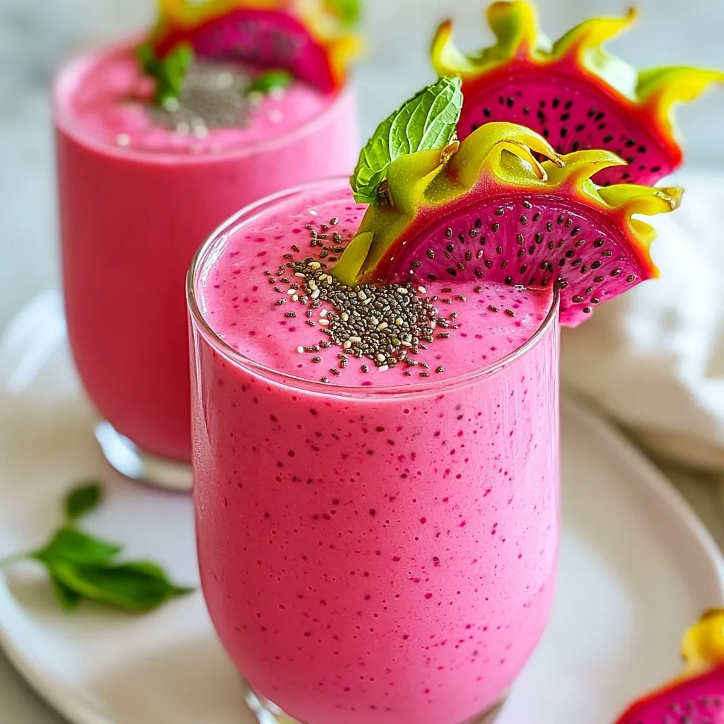 Tropical Dragon Fruit Smoothie Frisch und Nahrhaft