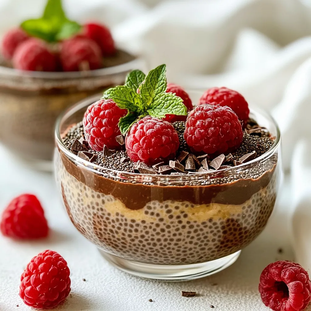 Schokoladen-Himbeer-Chia-Pudding Köstlicher Genuss