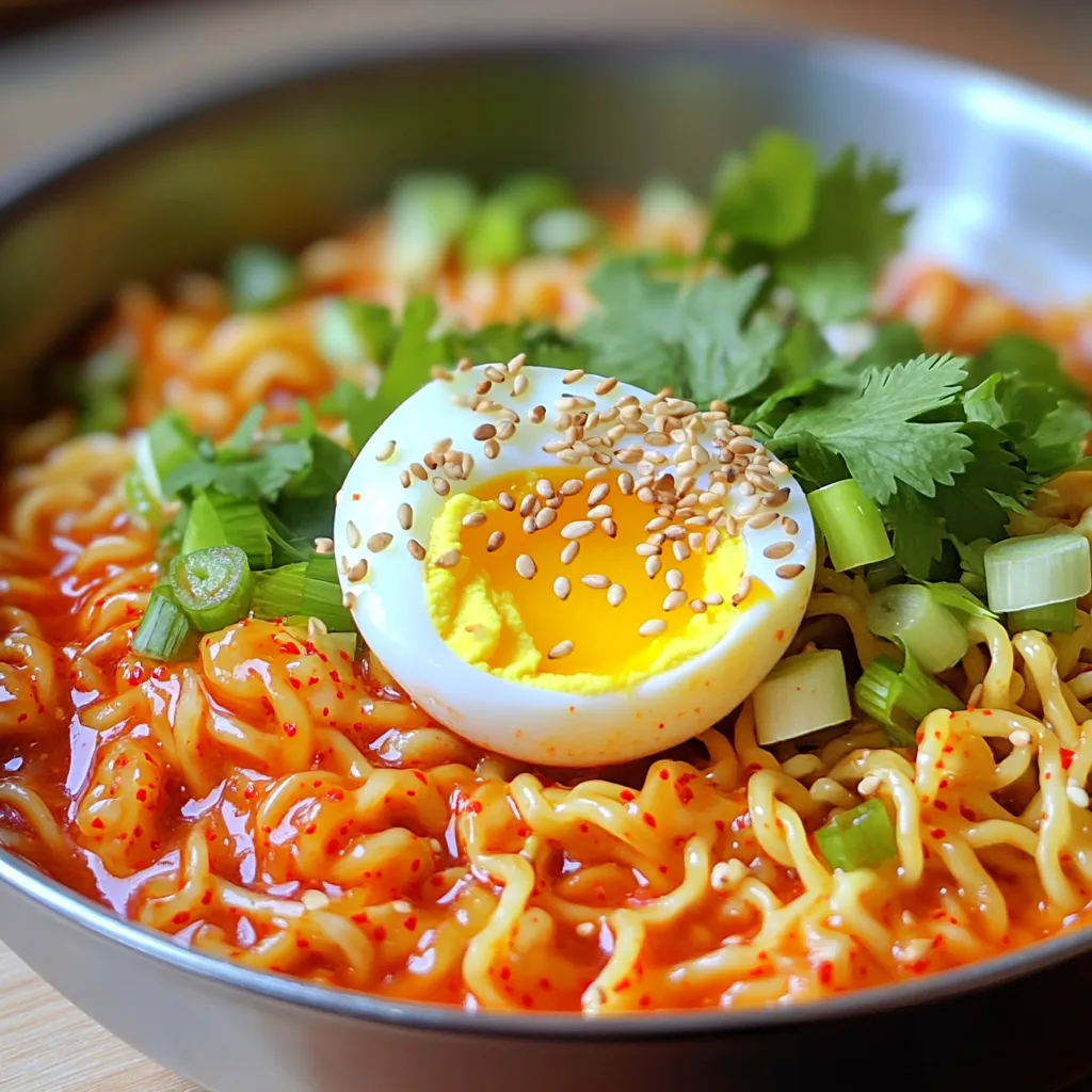 Minute Spicy Kimchi Noodles Schnelle und scharfe Mahlzeit