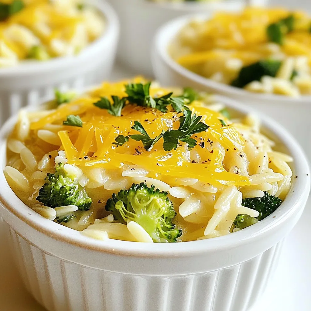 Cremiger Brokkoli Cheddar Orzo lecker und einfach