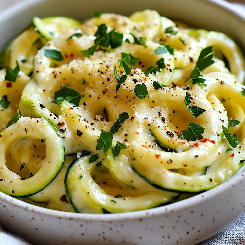 Garlic Parmesan Zoodle Alfredo Schneller Genuss